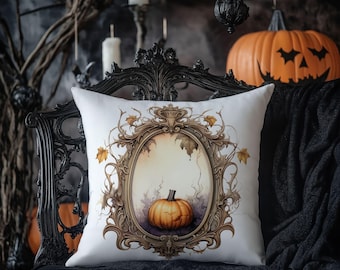 Gothic Halloween Pumpkin Pillow Cover: Spooky Autumn Home Decor