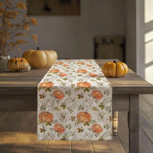 Pumpkin Table Runner: Fall Harvest Farmhouse Decor