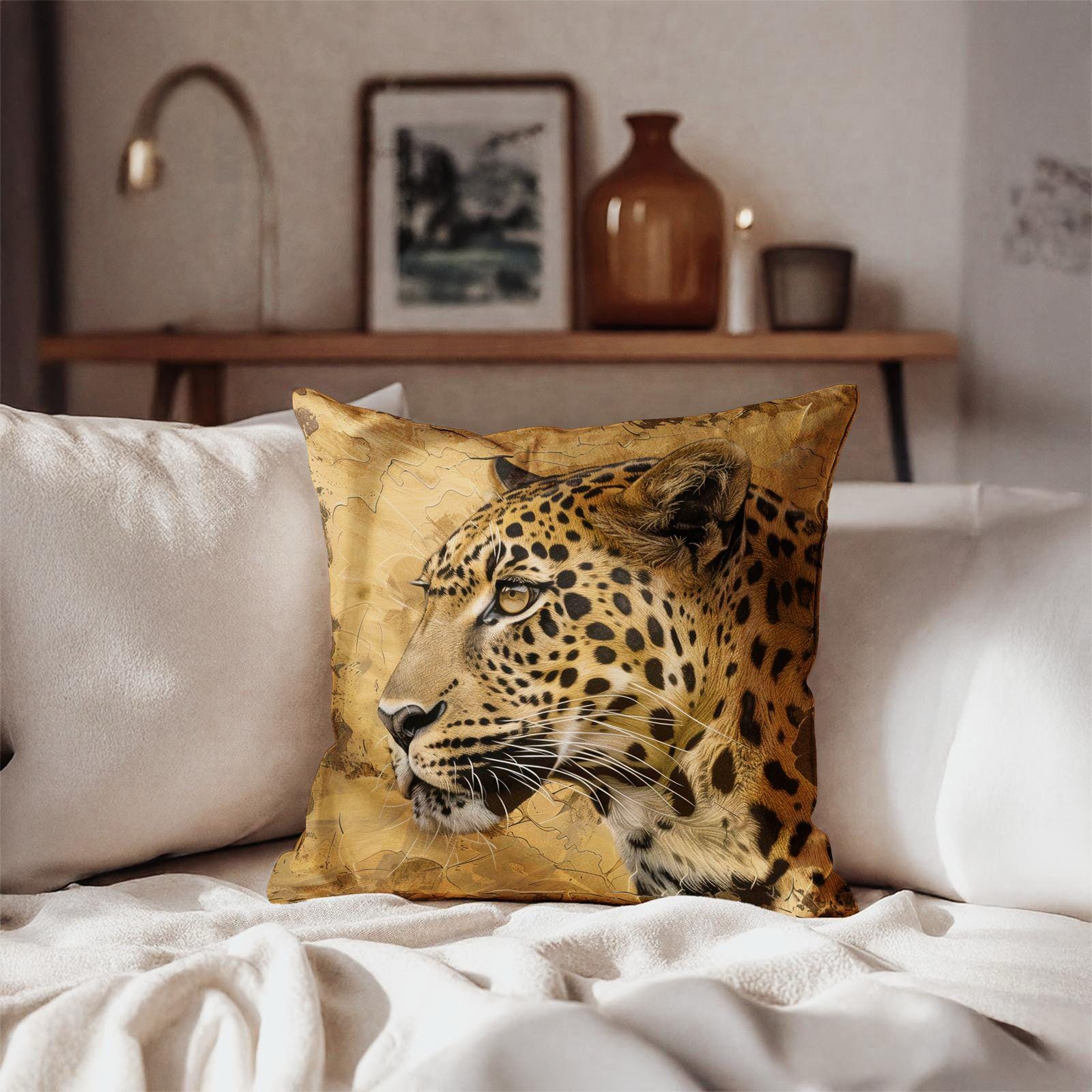 Leo print kissen