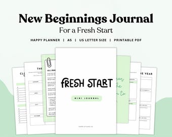 Diario de Año Nuevo 2026 / Planificador de Nuevos Comienzos / Hoja de Trabajo para Establecer Metas (PDF)