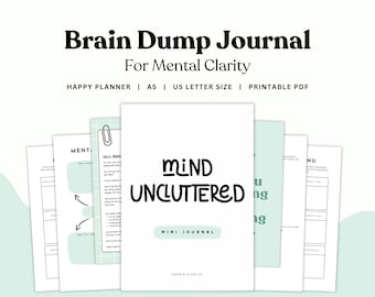 Brain Dump Journal | Mental Clarity Worksheet | Thought Organization PDF