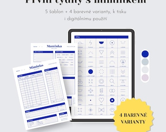 Printable Baby & Mom Planner Bundle: Tracker, Journal, Self-Care (PDF) CZECH česky