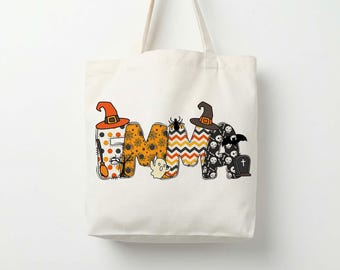 Sacola de Halloween Personalizada, Sacola de Doces ou Travessuras com Nome Personalizado, Presente Assustador para Crianças e Mulheres, Sacola de Doces para Festa de Halloween