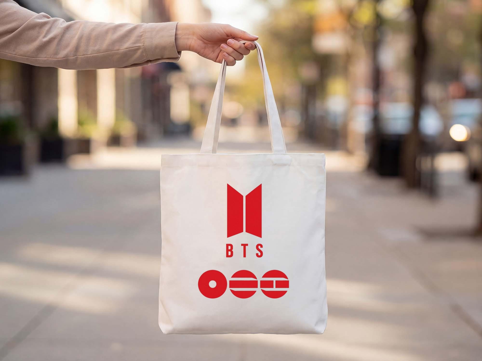 Bts Tote Bag, Kpop Fan Gift, Korean Pop Music Shopper Tote, Everyday ...