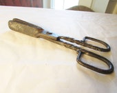 Antique Blacksmith Made Hand Forged Ember Tongs Twist Handle 18th century 19th century Fireplace Tool Hearth Equipment 6419