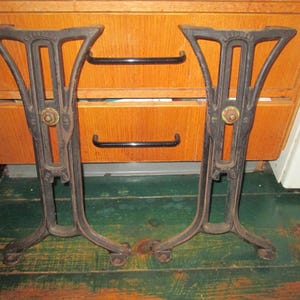 Antique Cast Iron Industrial Base Legs Chandler The Boston Adjustable Patent 1893 1897 25 inch M183