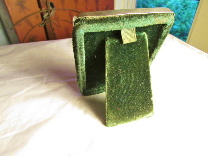 Vintage Sterling Silver Frame Small Size Newport Silver Velvet Back Stand Up 6359