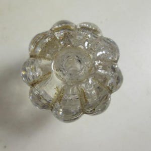 Sandwich Type Antique Pressed Glass Knob Pull Handle Drawer Hardware Empire Victorian Vintage 9455
