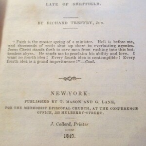 1840 Leather Bound Book Memoirs of Rev John Smith Sheffield Antique Primitive Cabin Decor 8839 image 7