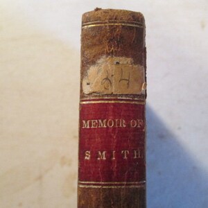 1840 Leather Bound Book Memoirs of Rev John Smith Sheffield Antique Primitive Cabin Decor 8839 image 4