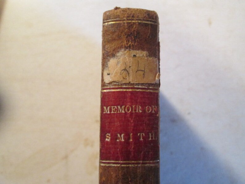 1840 Leather Bound Book Memoirs of Rev John Smith Sheffield Antique Primitive Cabin Decor 8839 image 4