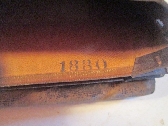 Antique Vintage Leather Wallet Billfold Bill Fold… - image 6