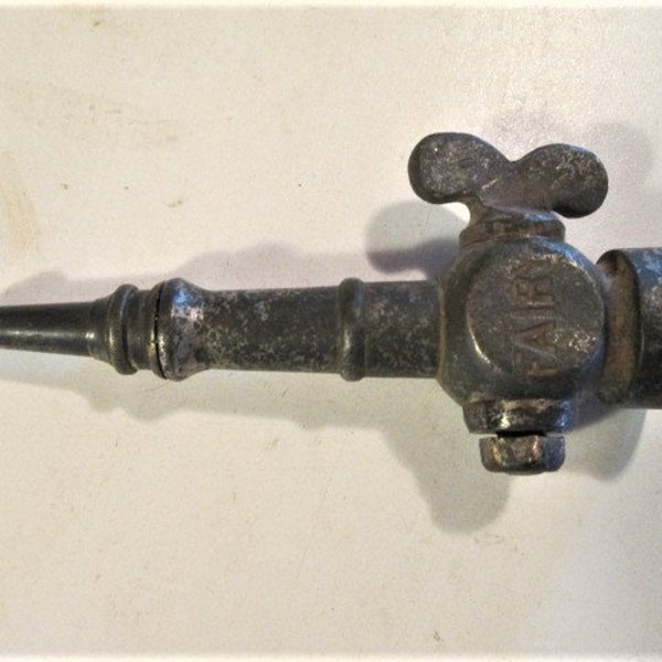 1878 Patent Fairy Hose Nozzle Old Style Garden Accessory Small Antique Nickel Plate Brass Fire Hose 8513