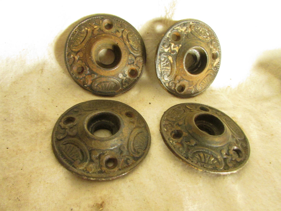 ONE Door Knob Plate Victorian Antique Vintage Cast Iron Etsy