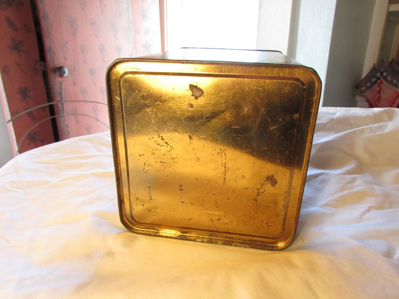Large Washington Mills Emery Litho Tin Can Box Period Original Item Antique Vintage 6480