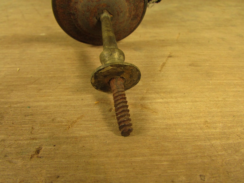 Antique Brass and Sheet Iron Federal Classical Empire Small Single Tie Back Picture Mirror Hanger 5744