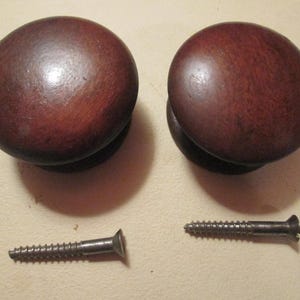 PAIR Period Wooden Sheraton Empire Drawer Knobs Black Walnut or Mahogany Suitable for 1800-1850 Vintage Table Chest Desk 2+ inch  M219