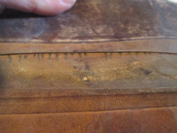 Antique Vintage Leather Wallet Billfold Bill Fold… - image 7