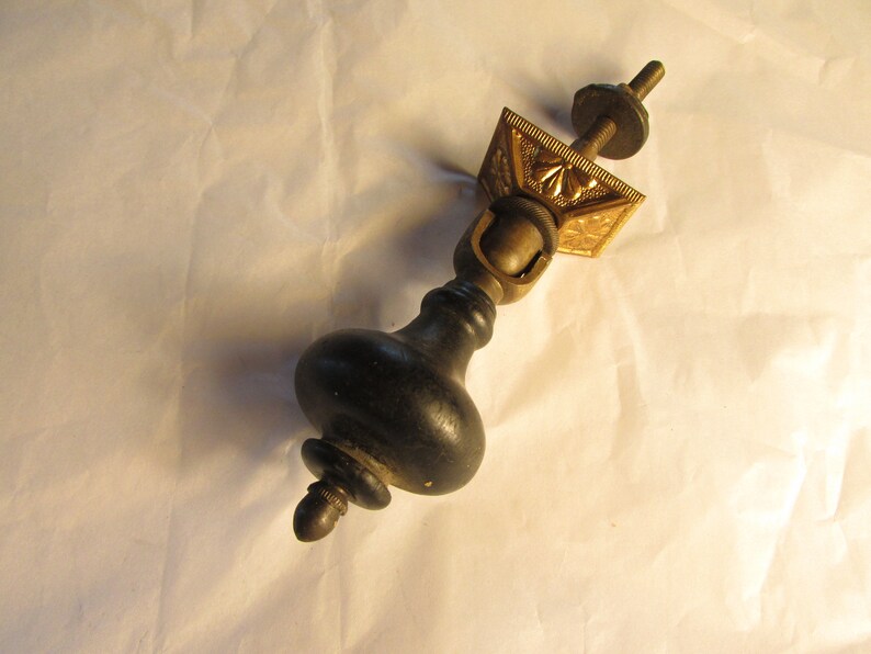Nice Antique Teardrop Wood And Brass Knob Antique Furniture Etsy