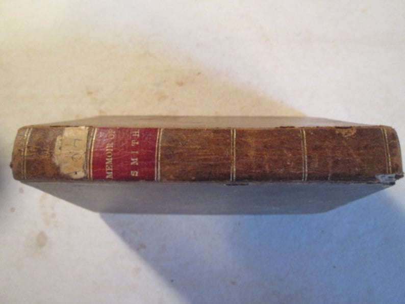 1840 Leather Bound Book Memoirs of Rev John Smith Sheffield Antique Primitive Cabin Decor 8839 image 2