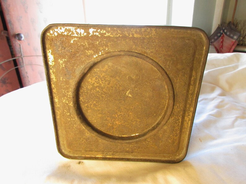 Large Washington Mills Emery Litho Tin Can Box Period Original Item Antique Vintage 6480