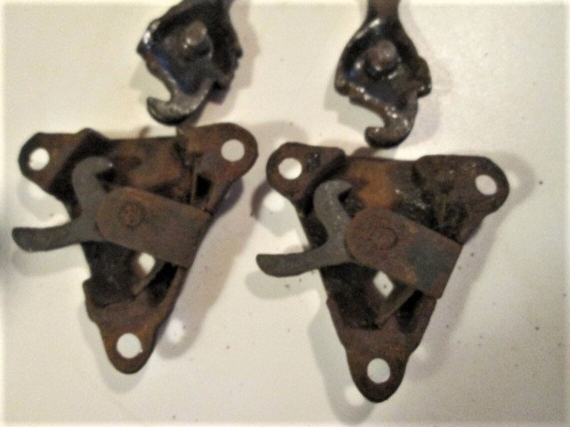 Pair Antique Trunk Latches Cast Iron 1872 Patent Salvaged - Etsy
