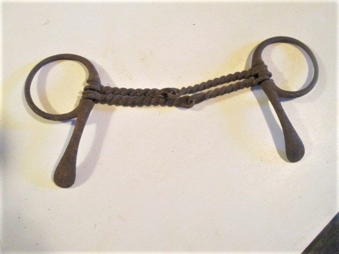 Vintage Double Twisted Wire Iron Horse Bit Half Spoon Snaffle Etsy