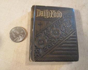 Small Daily Food Christian Religion Book Aesthetic Movement Victorian Cover eastlake style Miniature Mini Book 8996