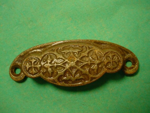 One Victorian Aesthetic Cast Iron Drawer Pull Handle Eastlake Etsy