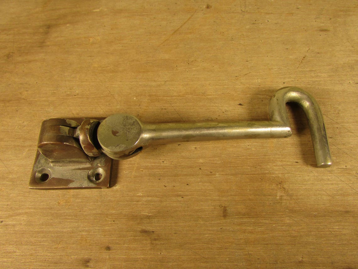 Large Hook Latch Nickel on Brass Heavy Duty Latch On Pivot Etsy