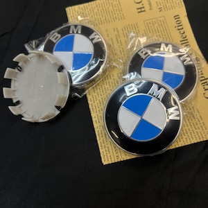 Set of 4 BMW Wheel Hub Centre Caps – 68mm Rim Logo Covers – Car Wheel Centre Covers – BMW Accessories Replacement