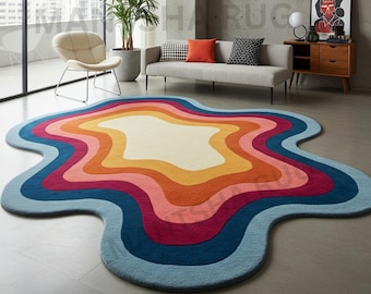 Tapis en laine touffeté main 8 x 10 : tapis Groovy Aura multicolore