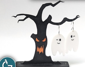 Spooky Halloween Tree Earring Display Stand SVG | Earring Stand SVG | Digital File SVG  | Earring Holder Laser File