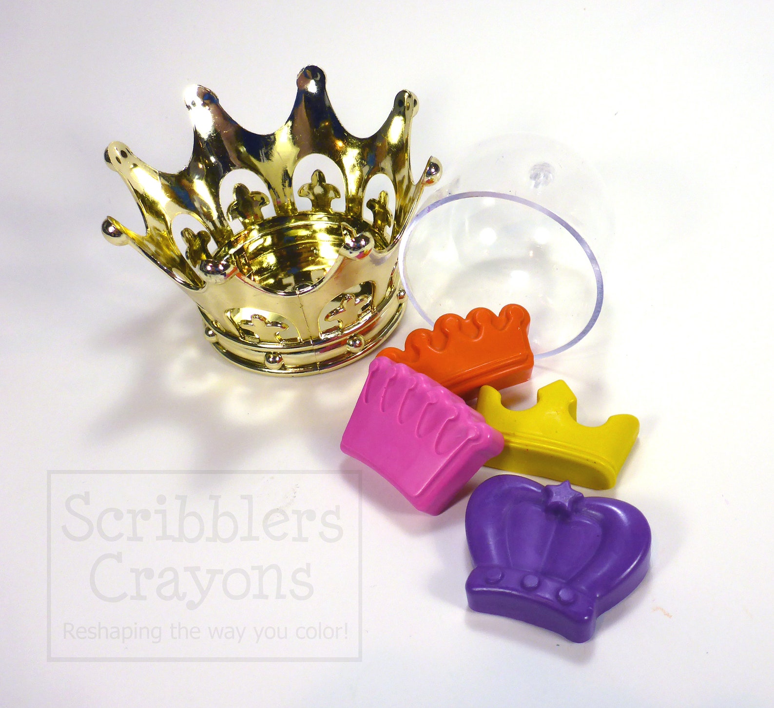 Princess crown crayon set of 3 crayons in plastic Dreidel by Etsy