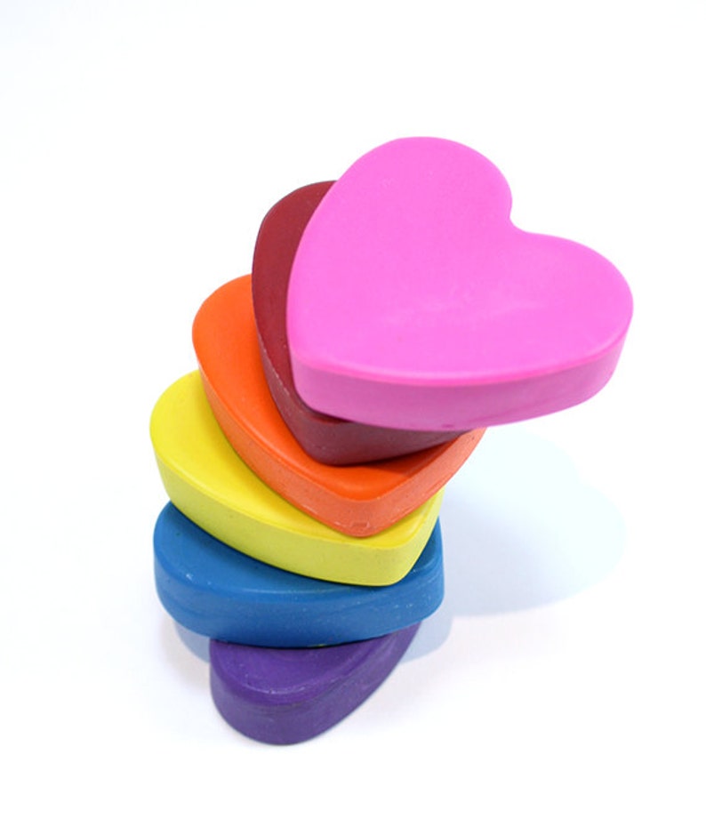 Heart Shaped Chubbie Crayon set of 6 crayons by Scribblers image 0