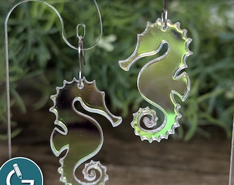 Seahorse earrings for laser SVG | SVG file | Digital File SVG  | Earring Laser File