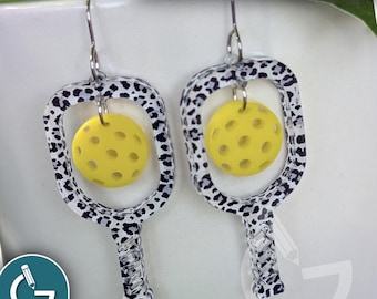 Pickleball Paddle Earrings SVG File | Laser Cut Design (Digital Download)