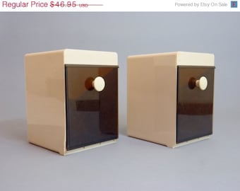 HALF OFF SALE Vintage Cabinets Storage Bin Set 1970s Mod Boxes