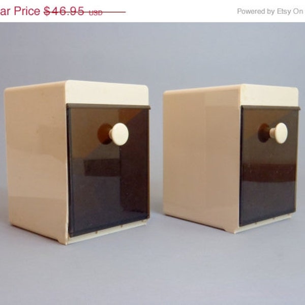 HALF OFF SALE Vintage Cabinets Storage Bin Set 1970s Mod Boxes