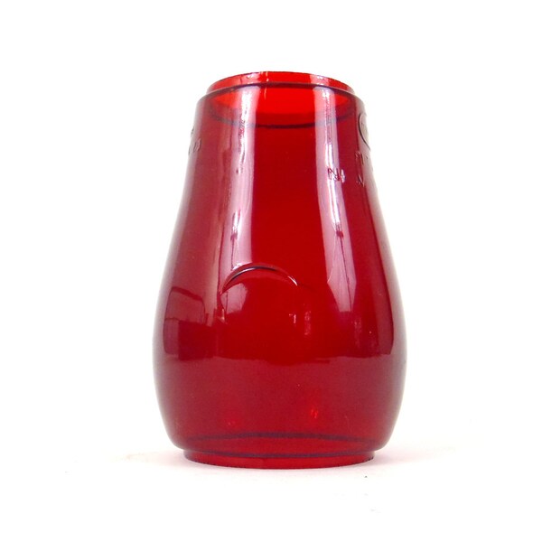 Antique Red Glass Oil Lamp Globe