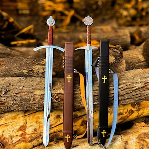 The Accolade Sword of the Knights Templar | Handmade Collectible Sword, With Scabbard , Historical Sword ,Best Gift for Him, Christmas gift