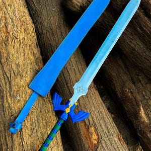 Legend of Zelda Master Sword Replica – Hand-Forged Stainless Steel Full Tang | Zelda Cosplay Prop, Gamer Gift, Fantasy Sword Decor