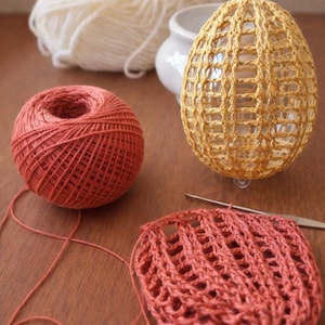 Crochet Egg Cover Pattern PDF – Classic Grid Easter Egg Decoration Crochet Thread Pattern