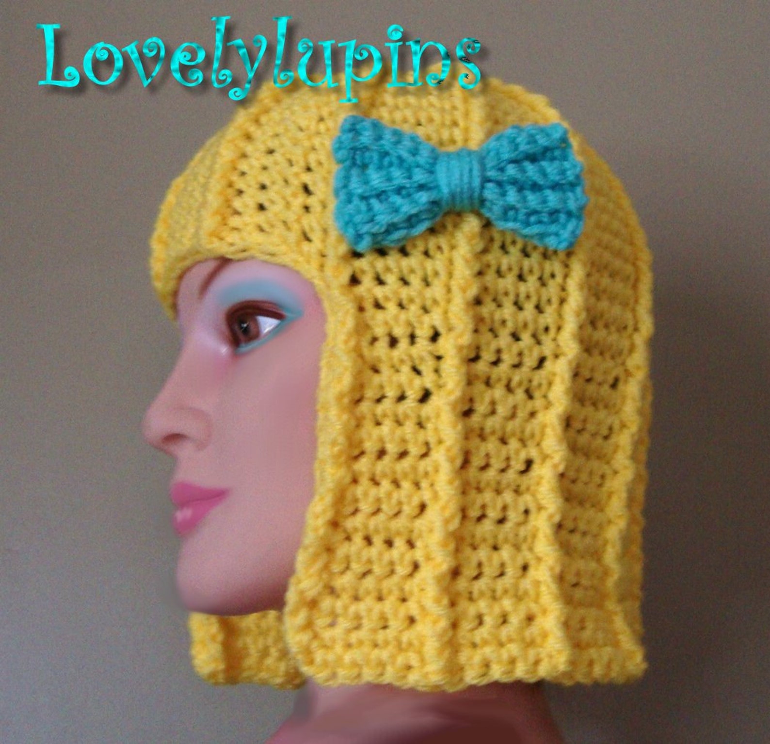 Crochet, Pattern, Hair Hat Pattern, Wig Hat Pattern, Costume, Crochet