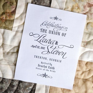 Personalized Wedding Quilt or Blanket Label | Double Wedding Ring Fabric Patch | Anniversary Sew On