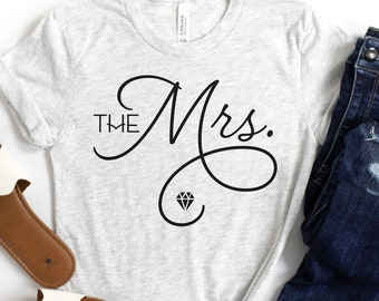 The Mrs. Bridal T-Shirt, future Mrs. tee, trendy new wife shirt, Elegant tee for bride to be, bridal wedding shower gift, bachelorette party