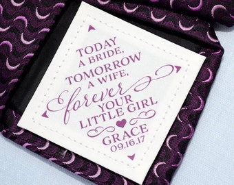 Father of the Bride Tie Patch, Today a Bride Tomorrow a Wife Forever Your Little Girl, Dad Personalized Gift, Wedding, Iron On, Sew On