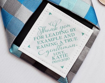 Father-in-law Tie Patch from Bride | FIL Wedding Label Gift | Father of the Groom | Leading by Example | Thank You Suit Label | Vest Patch