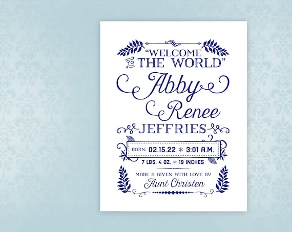 Custom Baby Stats Quilt Label: Personalized Newborn Keepsake