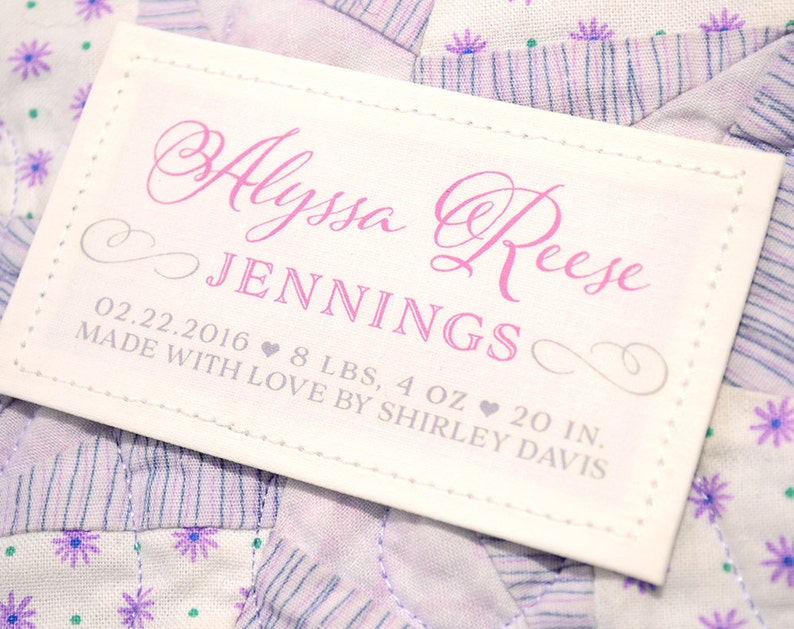 Label for Baby Quilt Personalized Baby Quilt Patch Baptismal Etsy